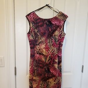 Multicolor Print Cocktail Dress